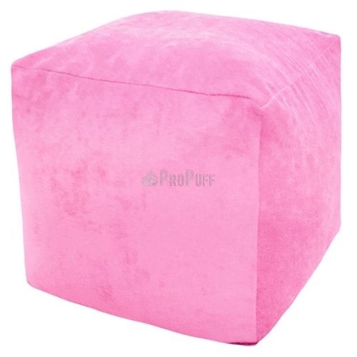 Пуфик DreamBag Куб Розовый Микровельвет