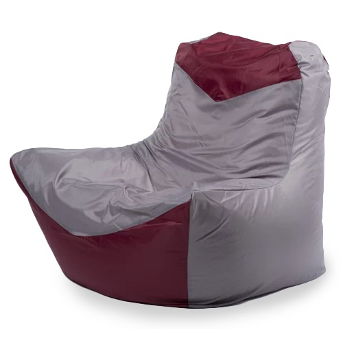 Кресло Puffberi Мешок Классическое Серый и Бордовый