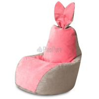 Кресло DreamBag Мешок Зайчик Серо-Розовый